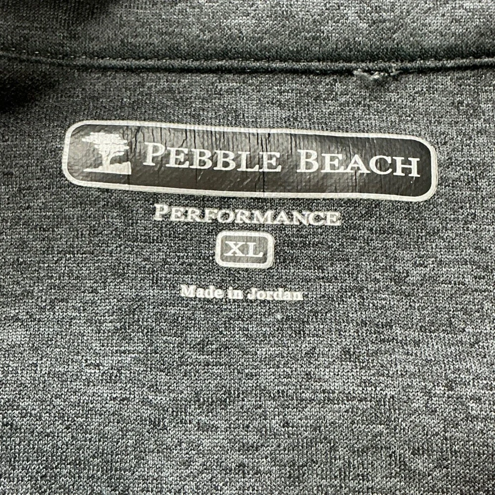 Pebble Beach Gray Quarter Zip Pullover Mens XL Performance Heathered Golf Top